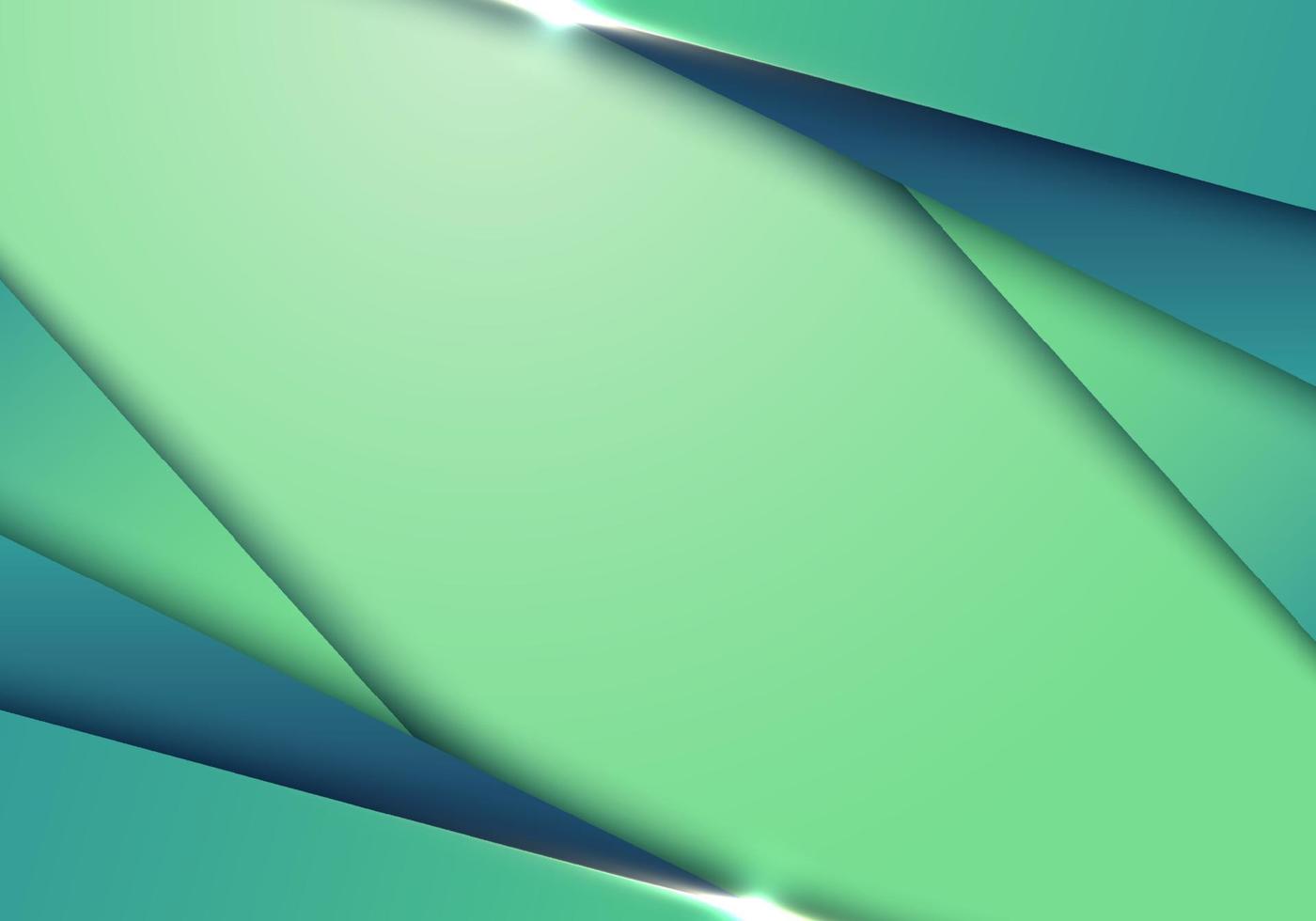 plantilla abstracta rayas diagonales verdes y azules estilo de arte de papel de fondo en capas superpuestas vector