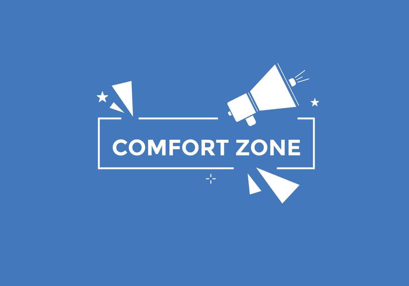 botón de texto de la zona de confort. burbuja de diálogo. plantilla de banner web colorido de zona de confort. ilustración vectorial vector