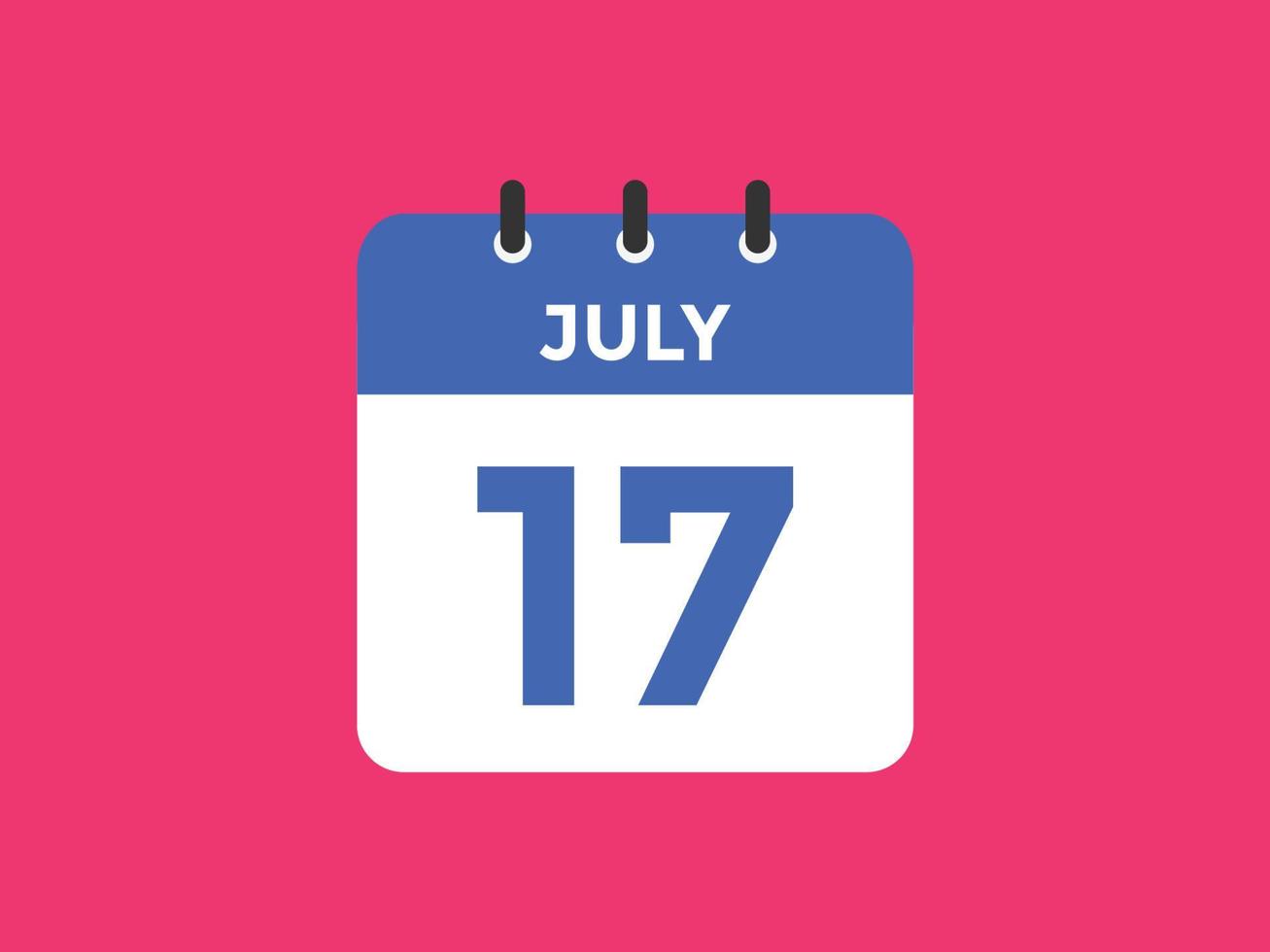 July 17 Calendar Reminder 17th July Daily Calendar Icon Template july-17-calendar-reminder-17th-july-daily-calendar-icon-template