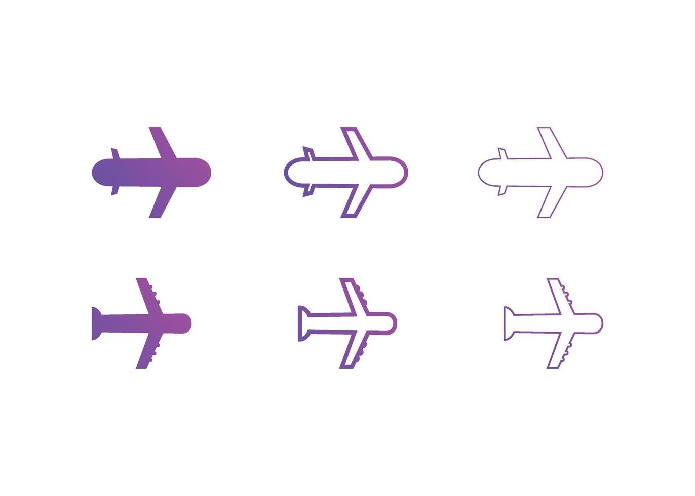 Set of airplane icons Vector illustration