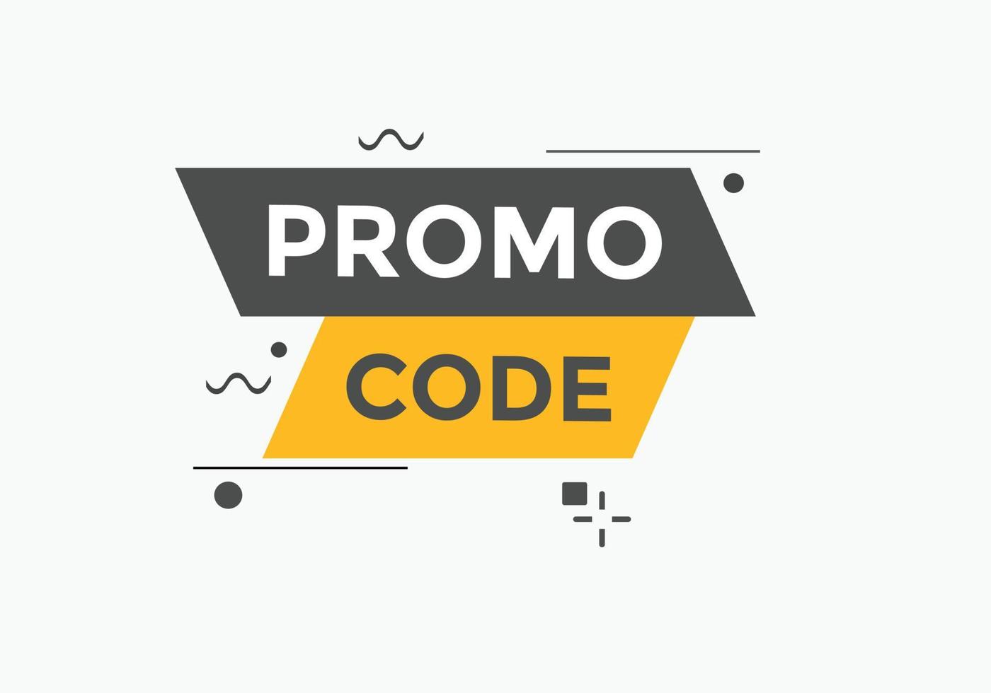 Promo code button. Promo code speech bubble. Promo code text web template. Vector Illustration.