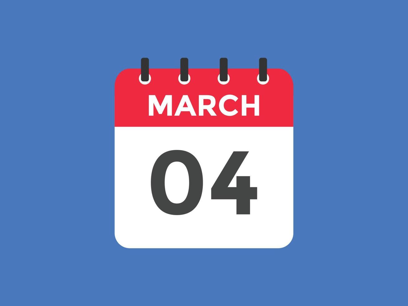 Che Giorno è Il 4 Marzo Recordatorio del calendario del 4 de marzo. Plantilla de icono de