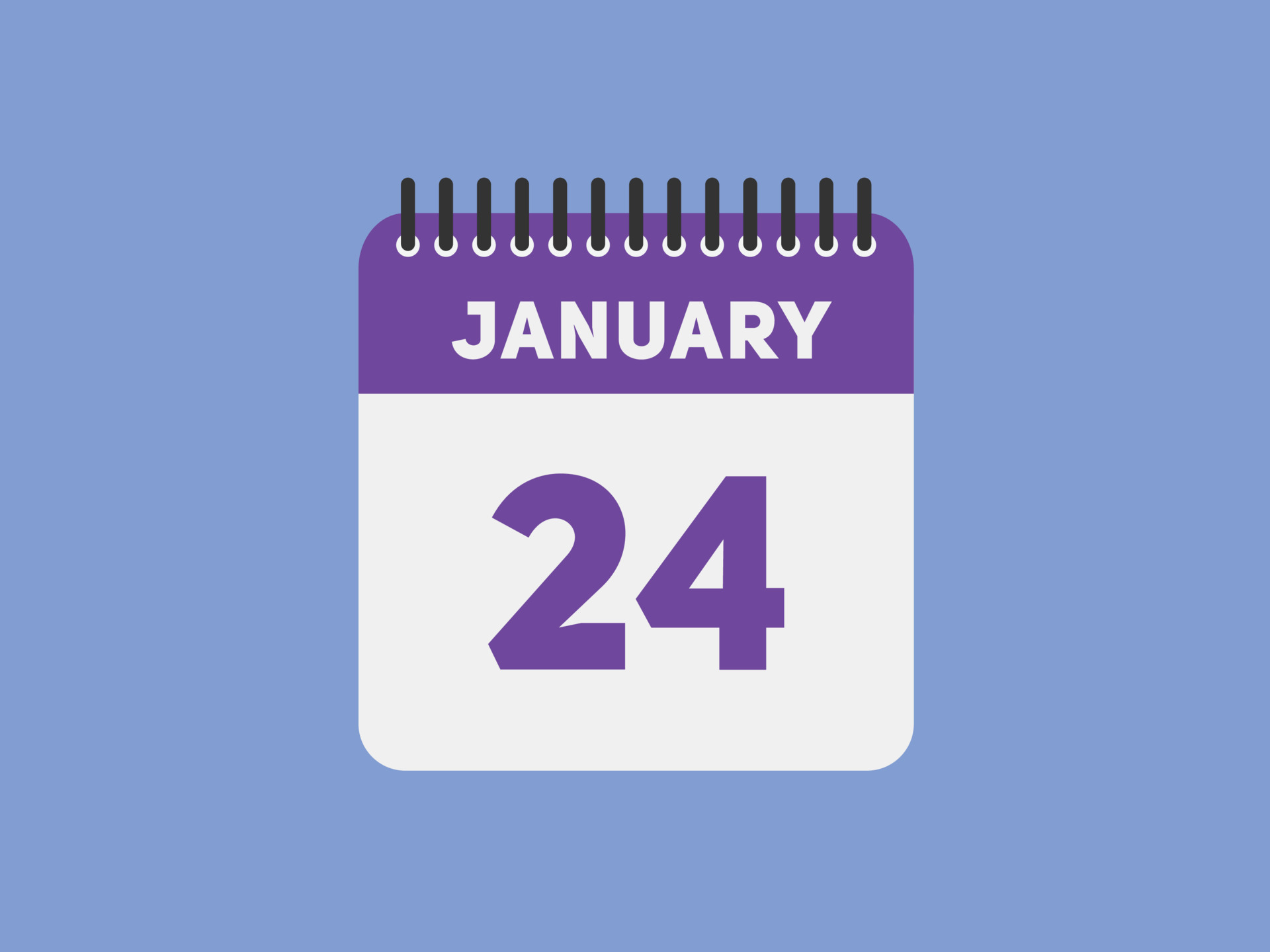 Recordatorio del calendario del 24 de enero. Plantilla de icono de 