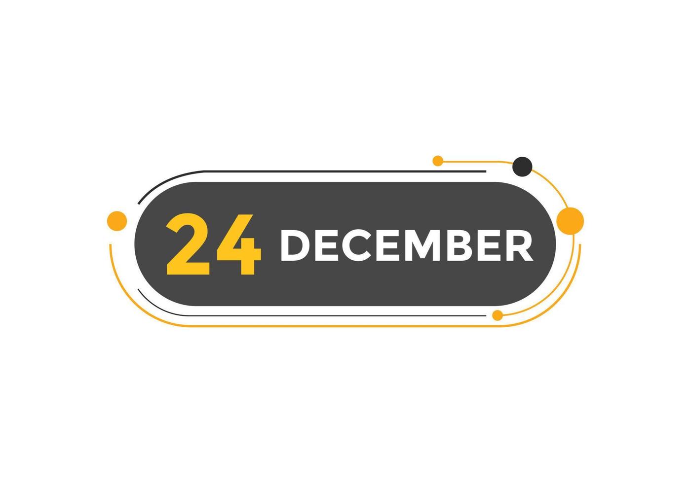 december 24 calendar reminder. 24th december daily calendar icon template. Calendar 24th december icon Design template. Vector illustration