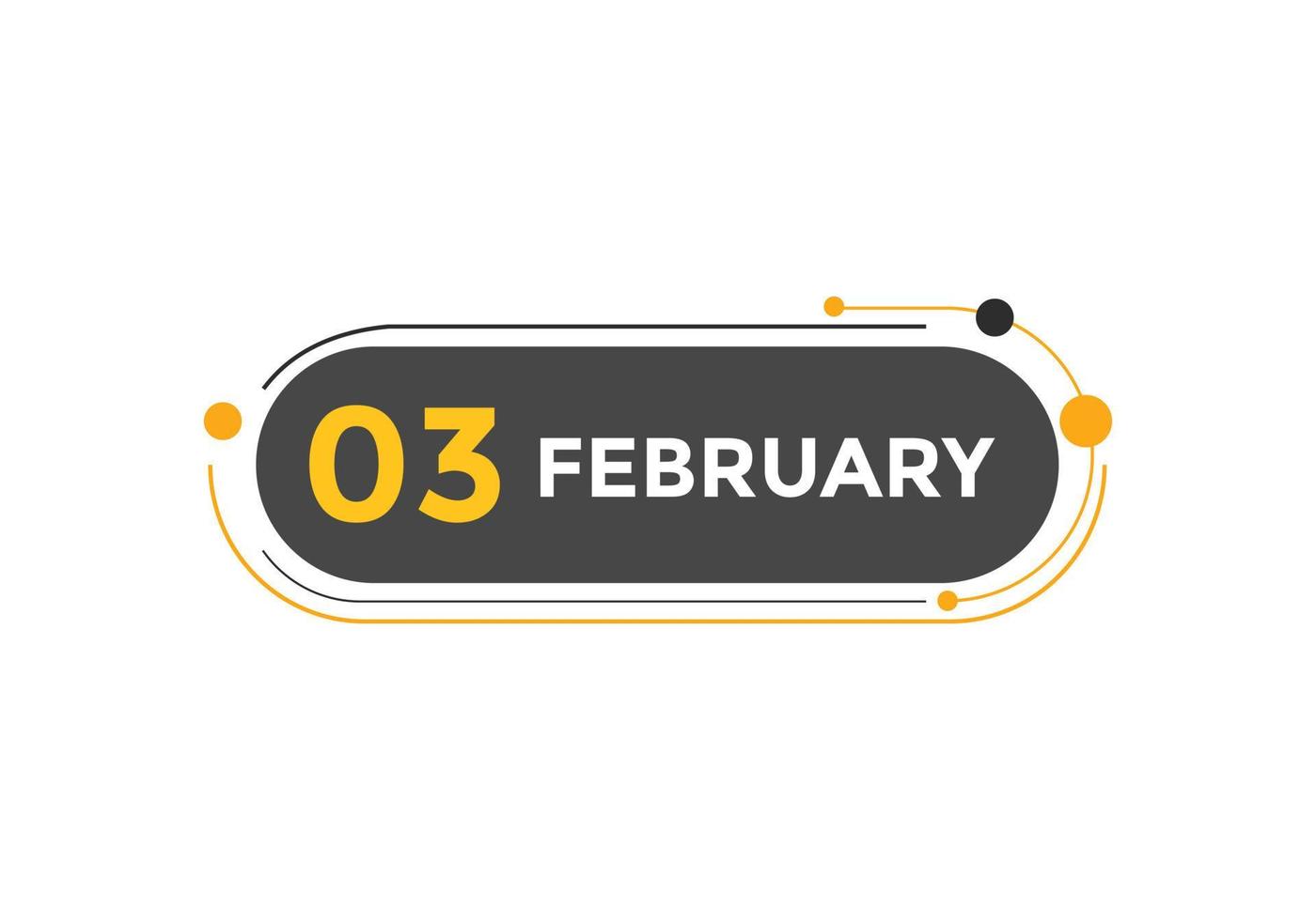 february 3 calendar reminder. 3rd february daily calendar icon template. Calendar 3rd february icon Design template. Vector illustration