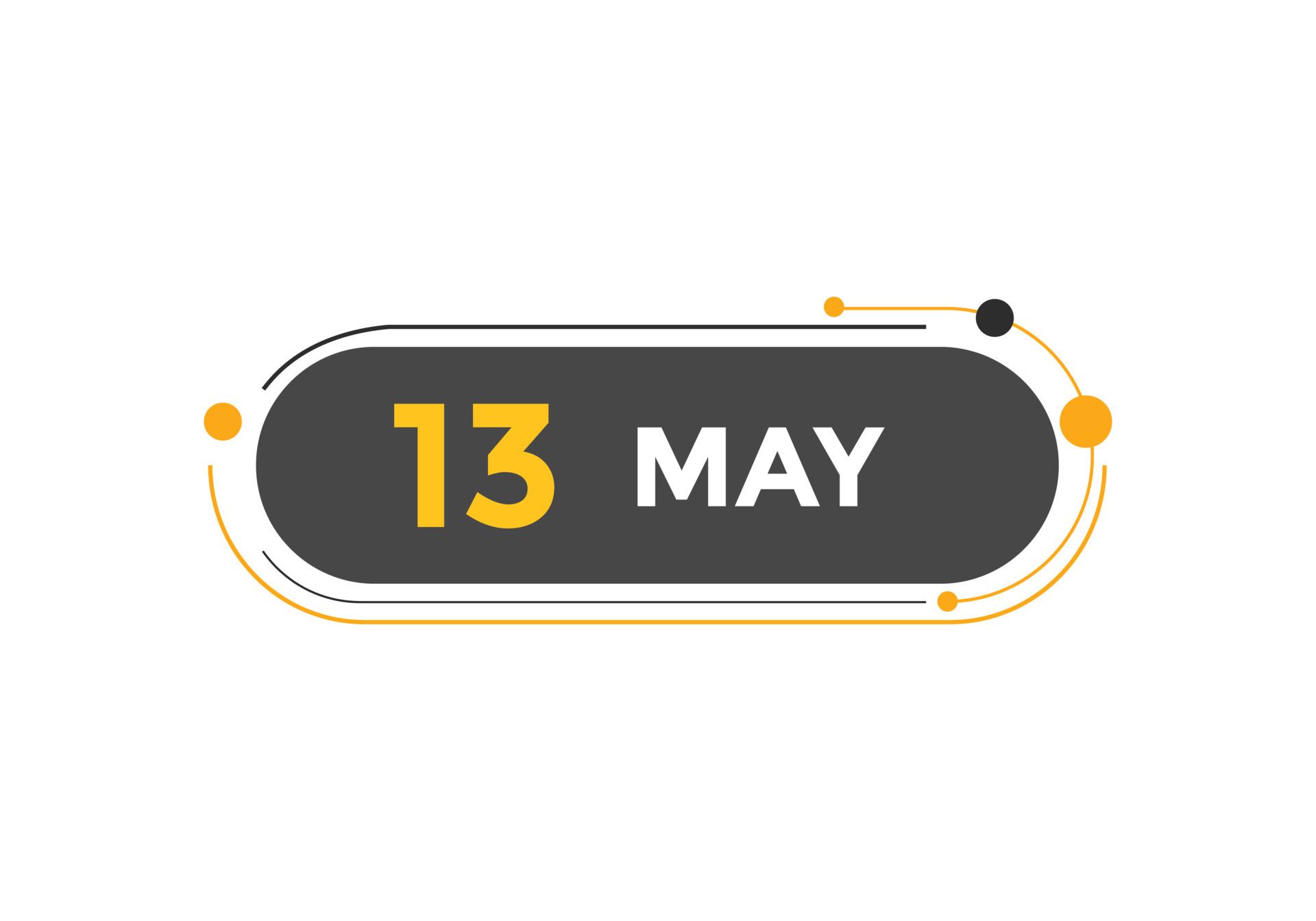 may 13 calendar reminder 13th may daily calendar icon template
