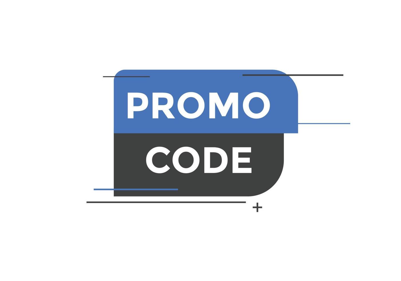 Promo code button. Promo code speech bubble. Promo code text web template. Vector Illustration.