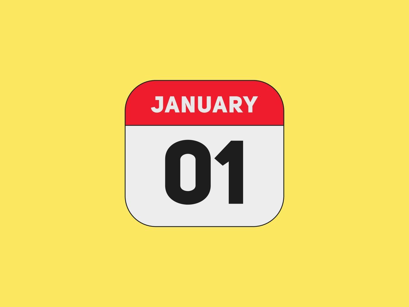 january 1 calendar reminder. 1st january daily calendar icon template. Calendar 1st january icon Design template. Vector illustration