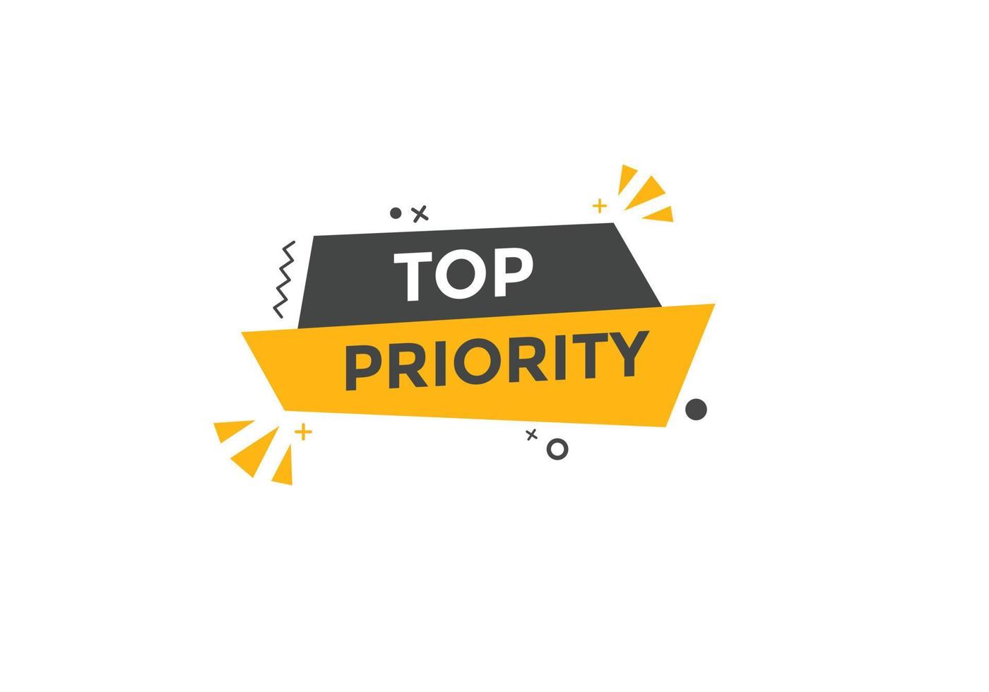 top priority text button. speech bubble. top priority Colorful web banner. vector illustration