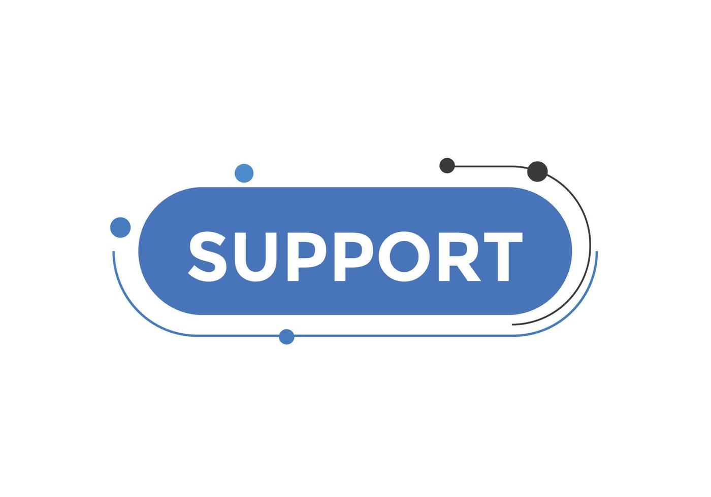 Support text button. Colorful Support web banner template. Sign icon label Colorful web banner template Support vector