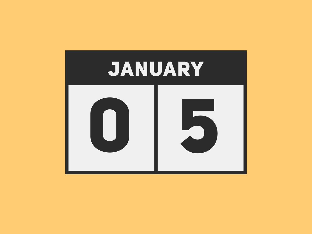 January 5 Calendar Reminder 5th January Daily Calendar Icon Template january-5-calendar-reminder-5th-january-daily-calendar-icon-template