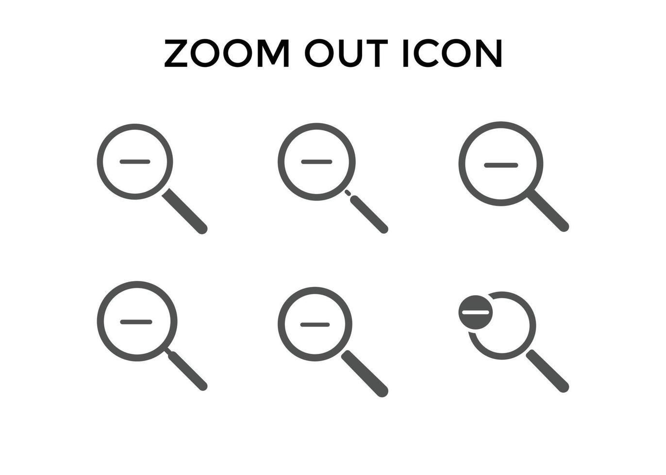 conjunto de iconos de alejamiento. señal de alejamiento de la lupa. utilizado para seo o sitios web vector