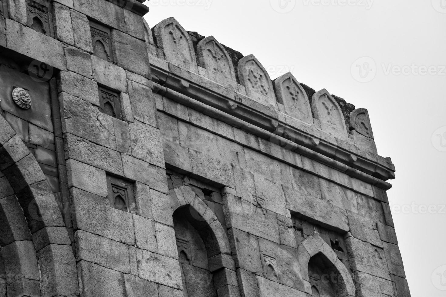 Mughal Architecture inside Lodhi Gardens, Delhi, India, Beautiful Architecture Inside the The Three-domed mosque in Lodhi Garden is said to be the Friday mosque for Friday prayer, Lodhi Garden Tomb photo