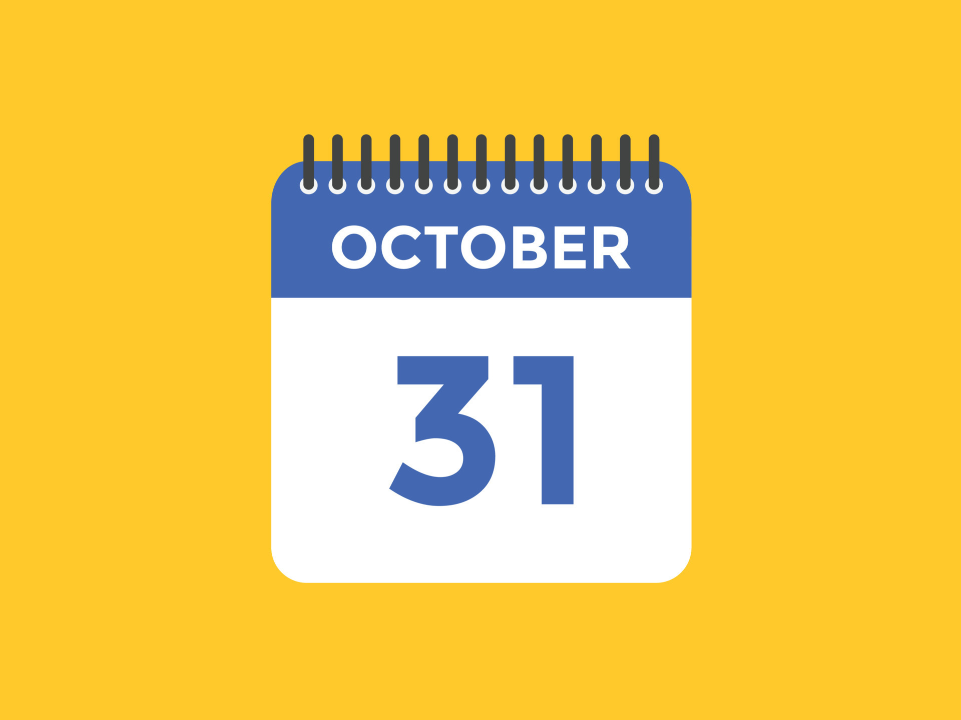 october 31 calendar reminder. 31th october daily calendar icon template