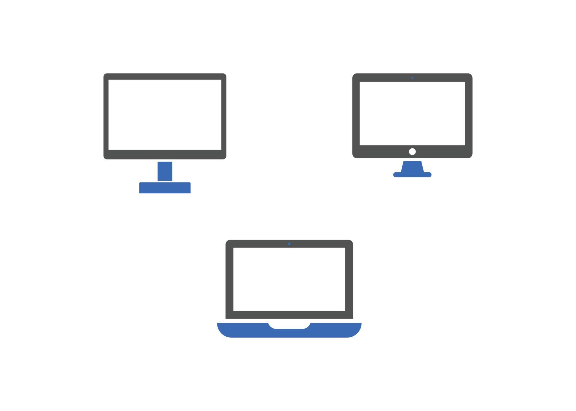 Set of Computer laptop icons Vector illustration. moderne Computer