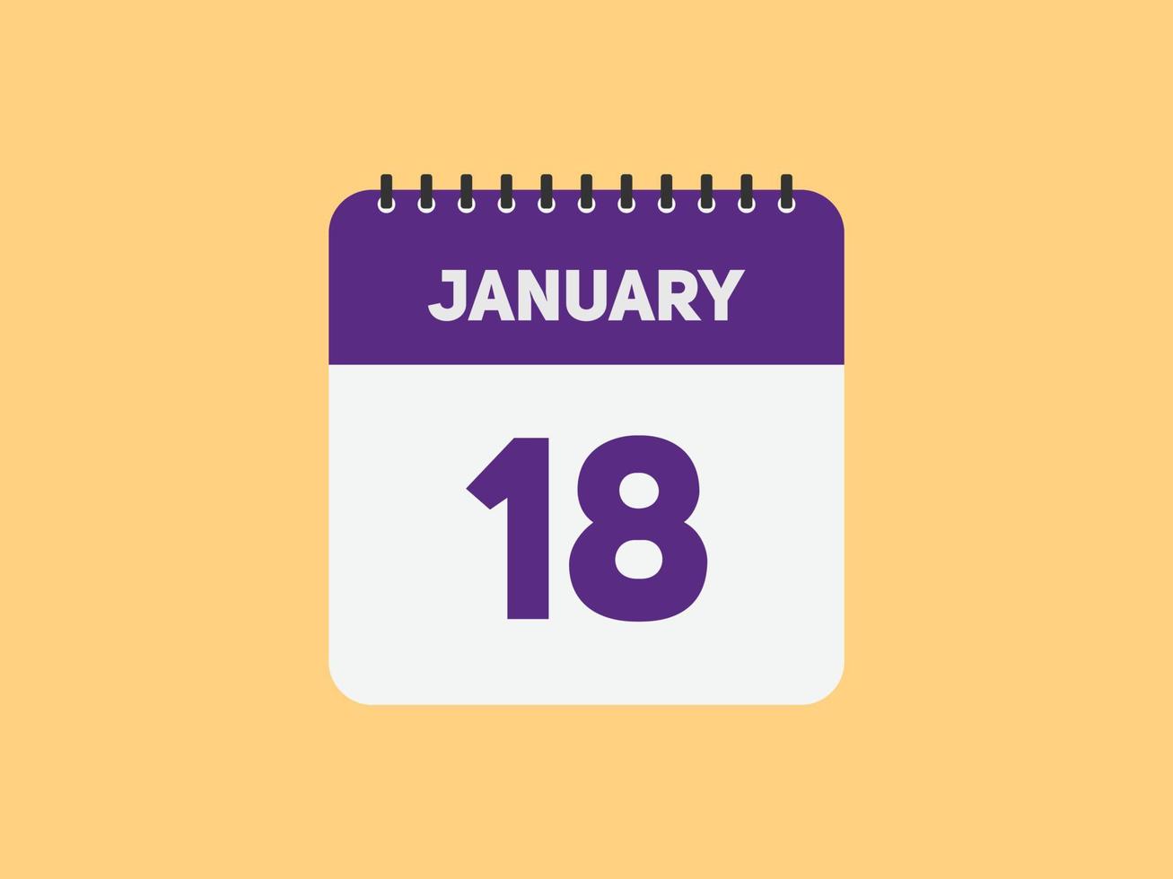 January 18 Calendar Reminder 18th January Daily Calendar Icon Template january-18-calendar-reminder-18th-january-daily-calendar-icon-template