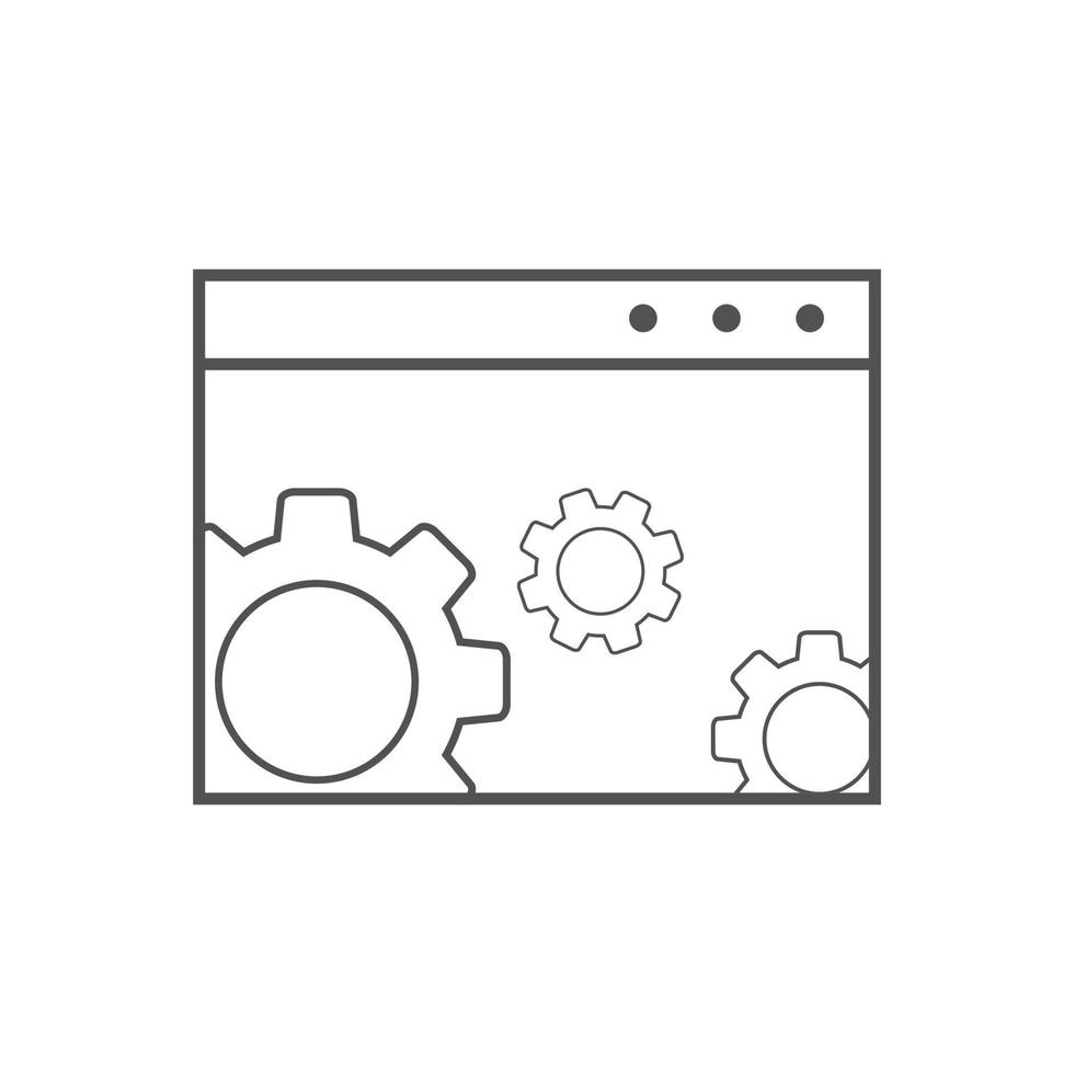 website optimization icons. website page development symbol line icon. Concept for SEO and web design vector