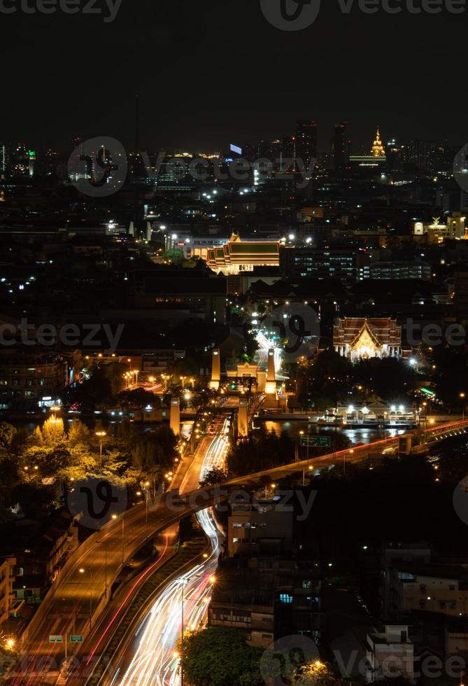 A beautiful balance between the temple and the city. photo