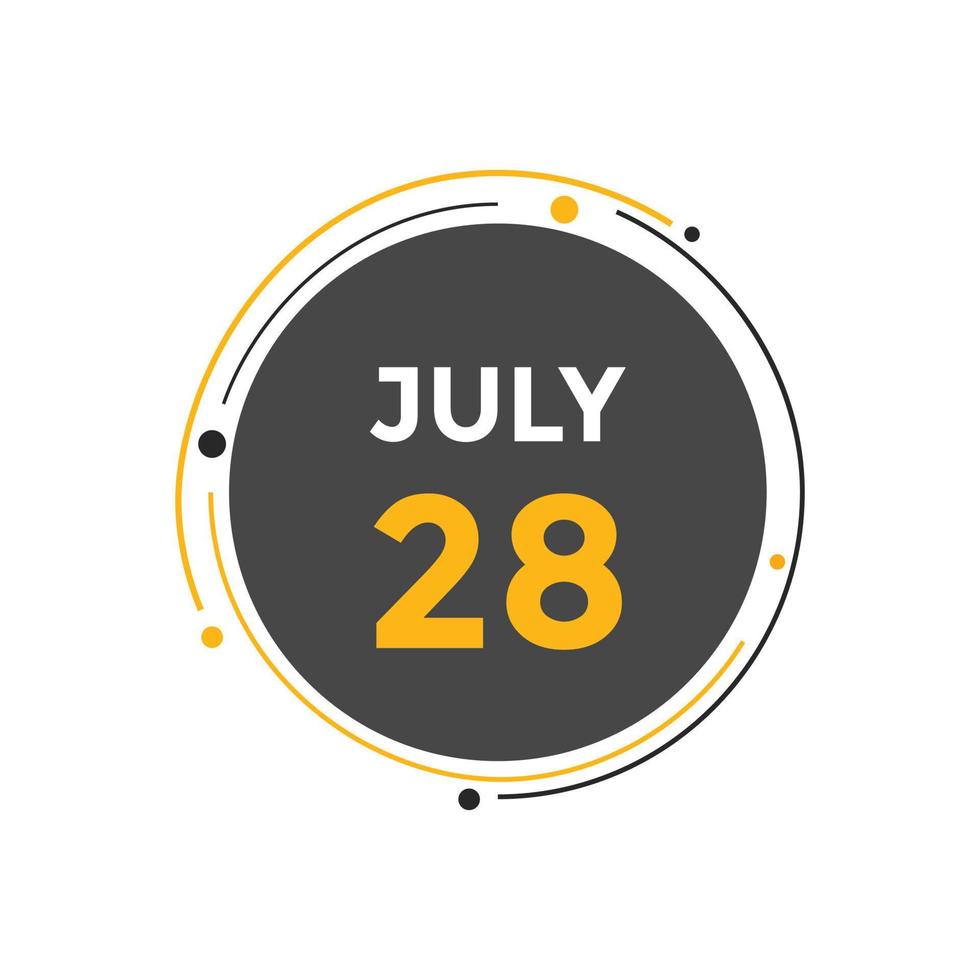 july 28 calendar reminder. 28th july daily calendar icon template. Calendar 28th july icon Design template. Vector illustration 11079970 Vector Art at Vecteezy