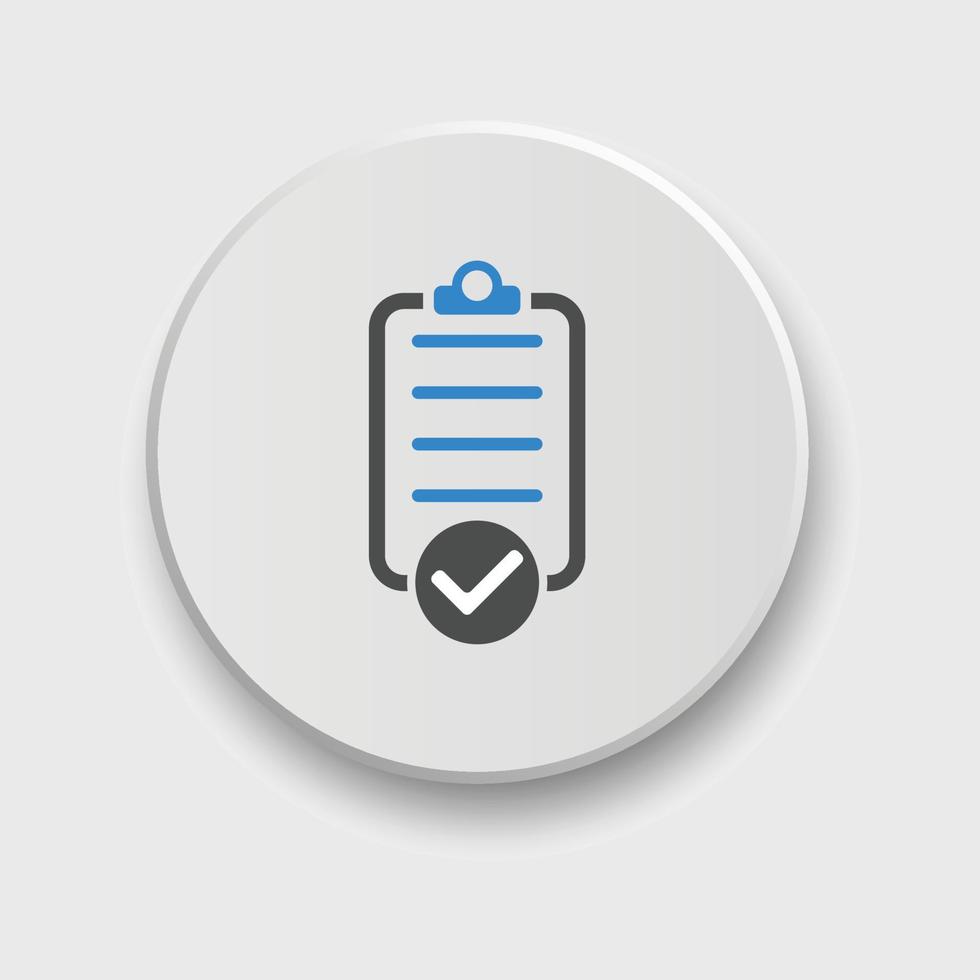 checklist icon. Vector illustration. Checklist sign symbol apps or web interface with button