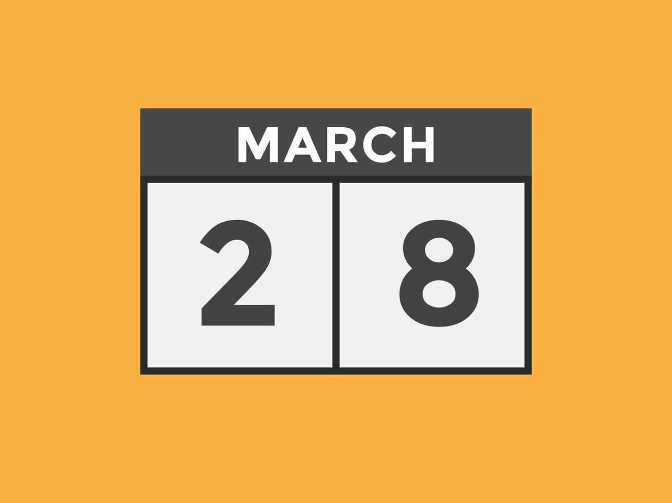 march 28 calendar reminder. 28th march daily calendar icon template.  Calendar 28th march icon Design template. Vector illustration 11080022  Vector Art at Vecteezy