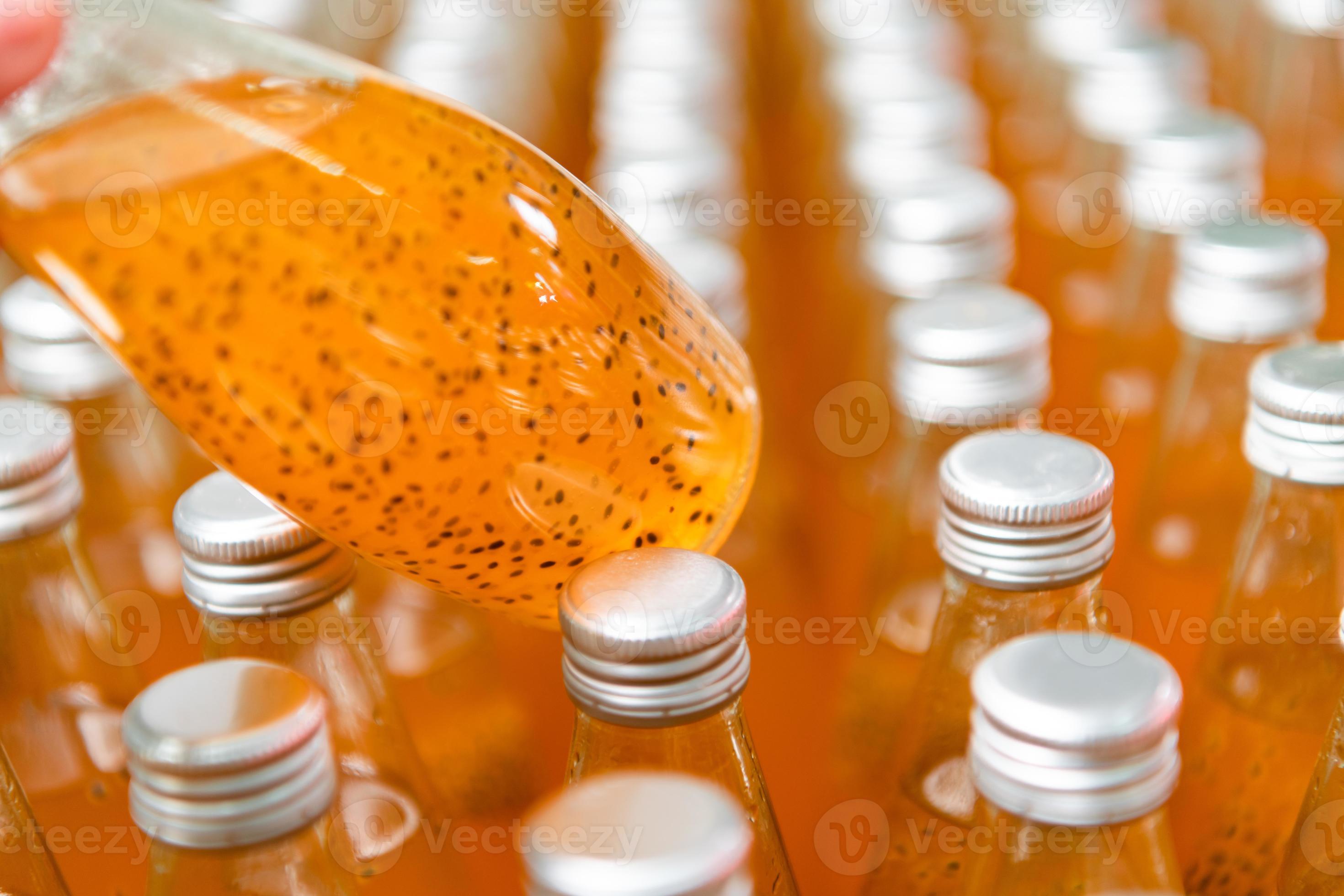 Readytodrink bottled juice products Arranged and packed in boxes for