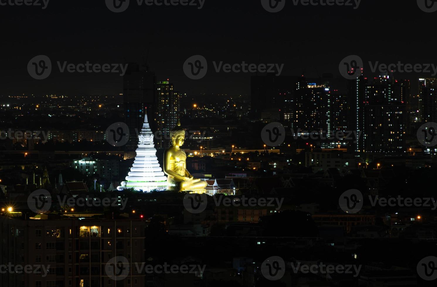 A beautiful balance between the temple and the city. photo