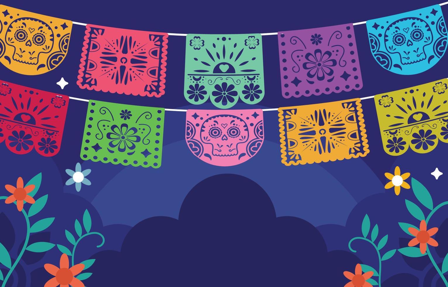 fondo de papel picado vector