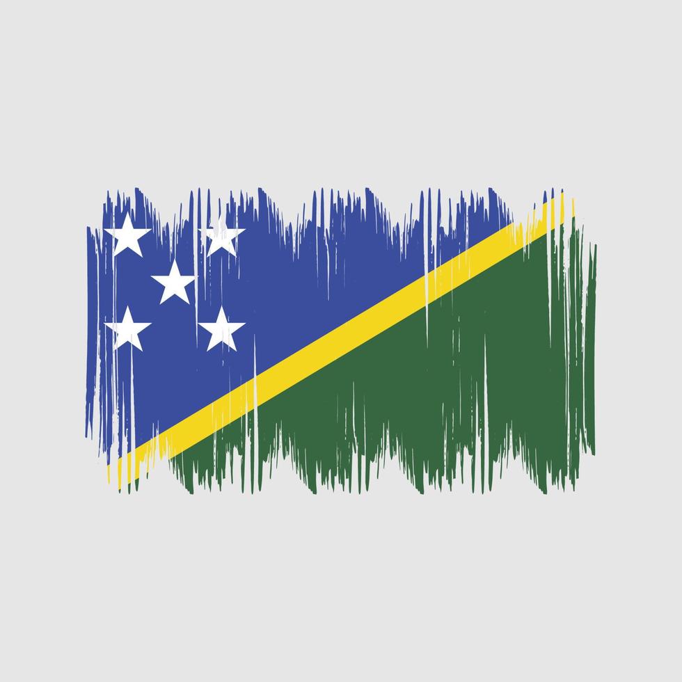 Solomon Islands Flag Bush Strokes. National Flag vector