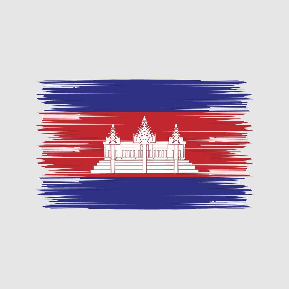 cepillo de bandera de camboya. bandera nacional vector