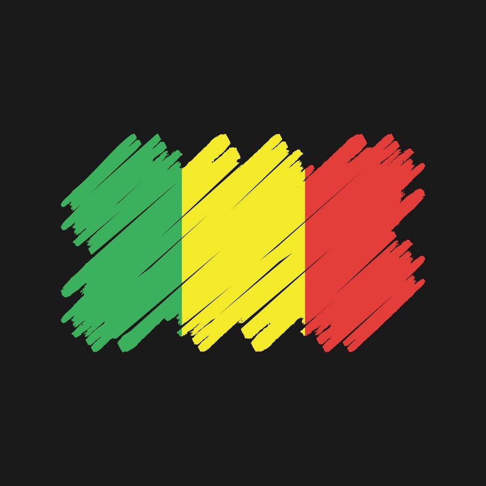 Mali Flag Brush. National Flag vector
