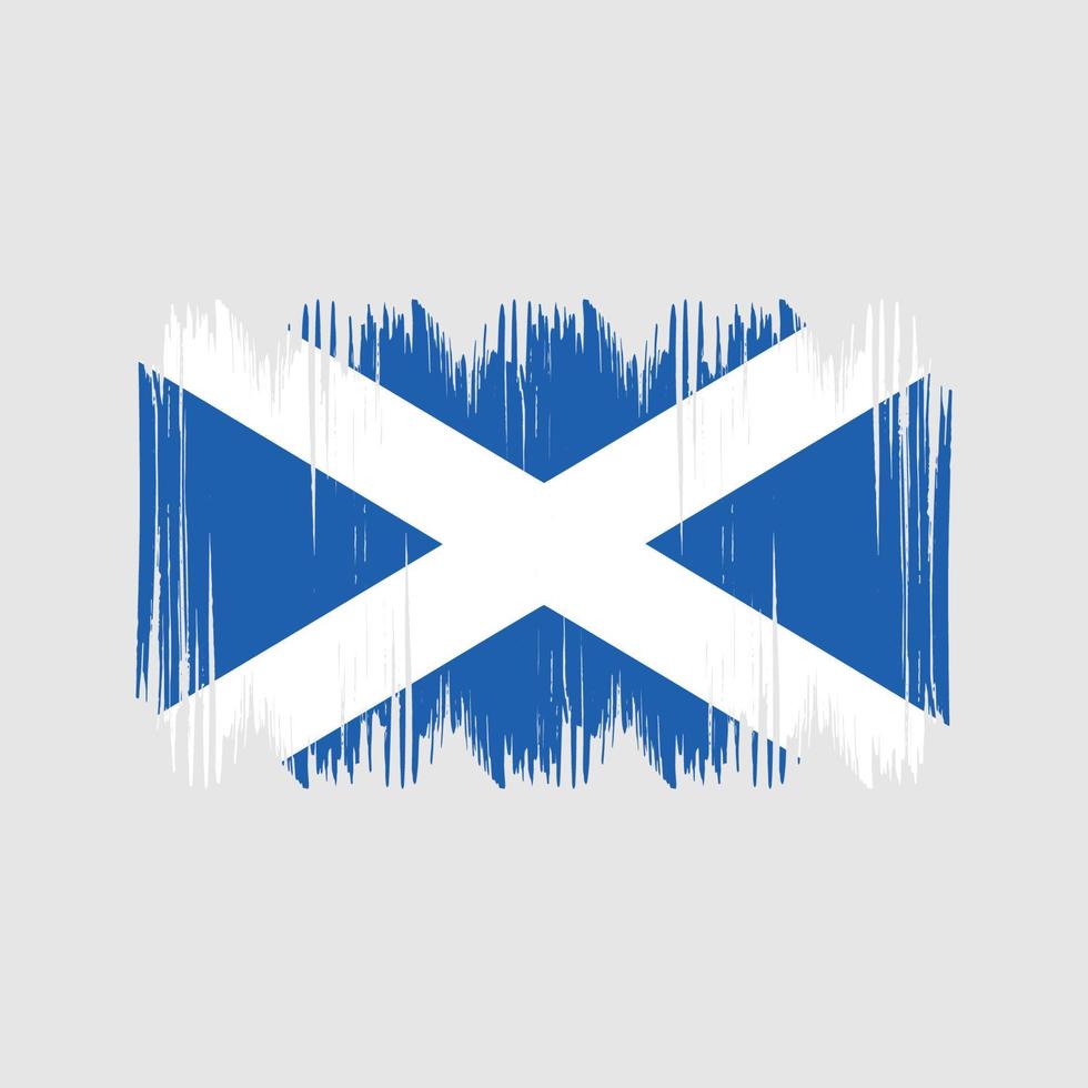 trazos de arbusto de bandera de escocia. bandera nacional vector
