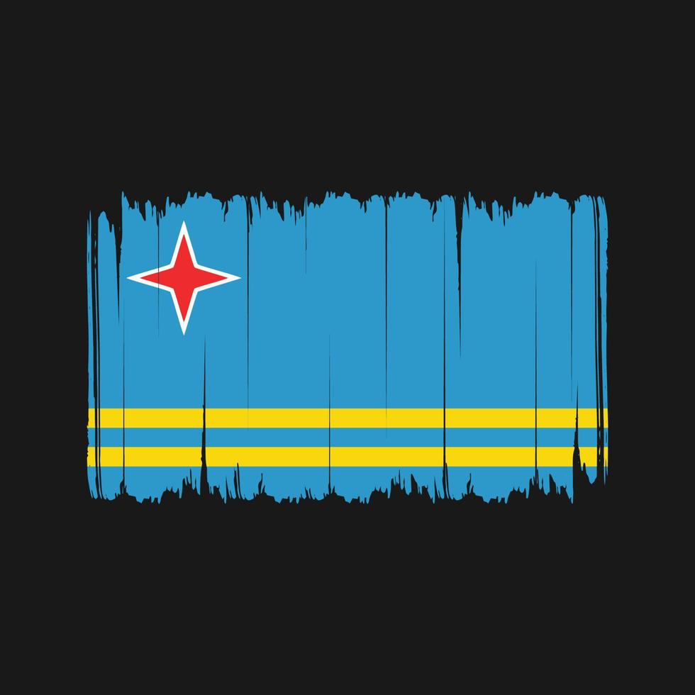 Aruba Flag Brush Strokes. National Flag vector