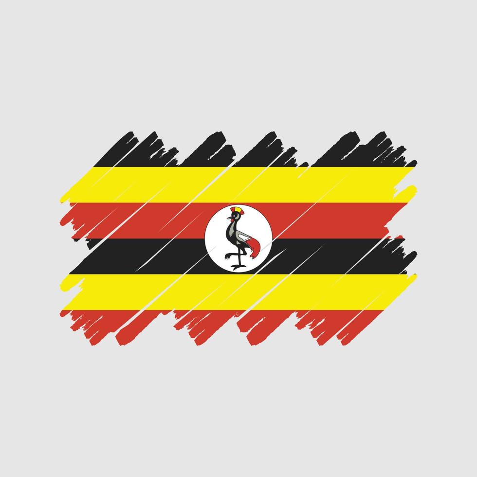 pincel de bandera de uganda. bandera nacional vector