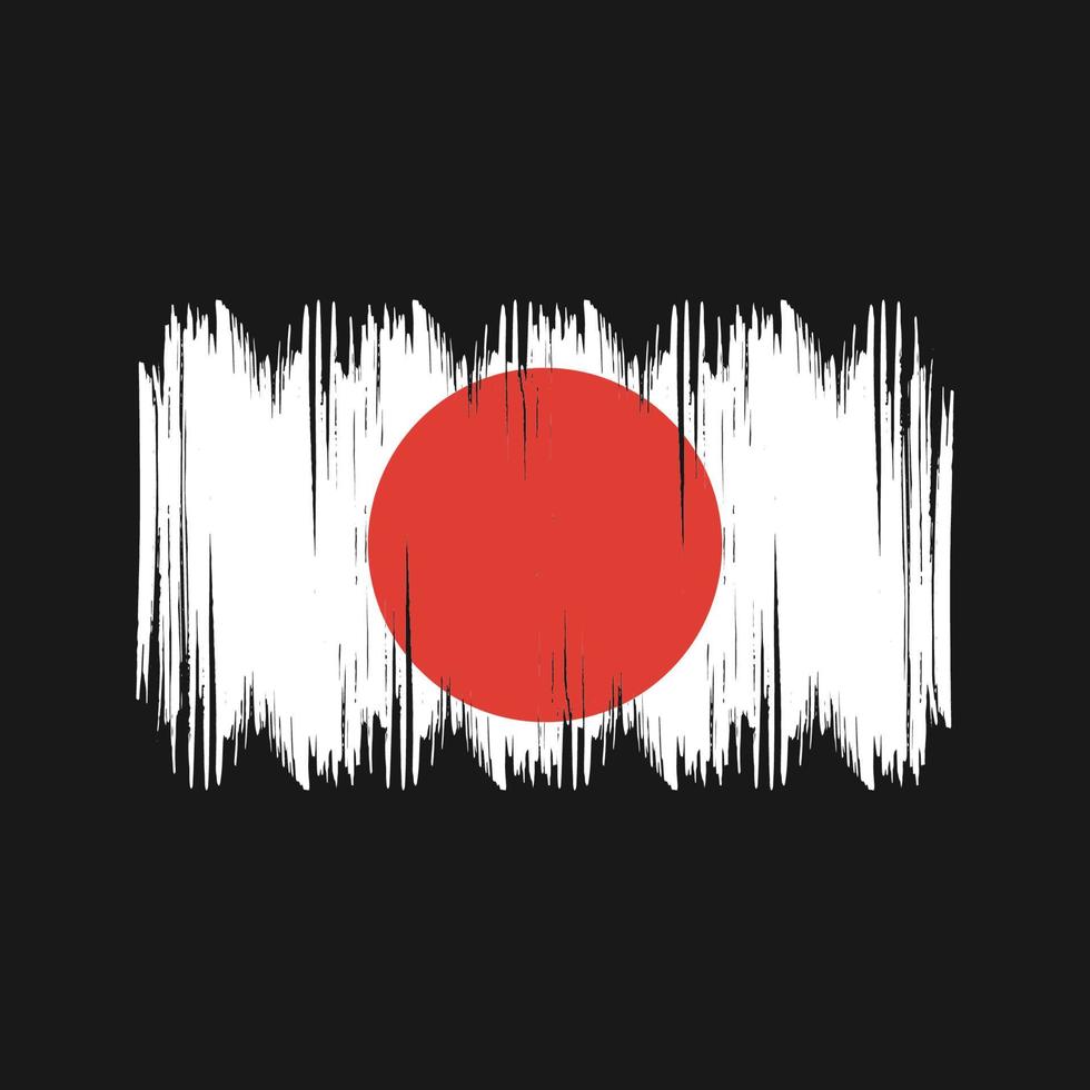 Japan Flag Bush Strokes. National Flag vector