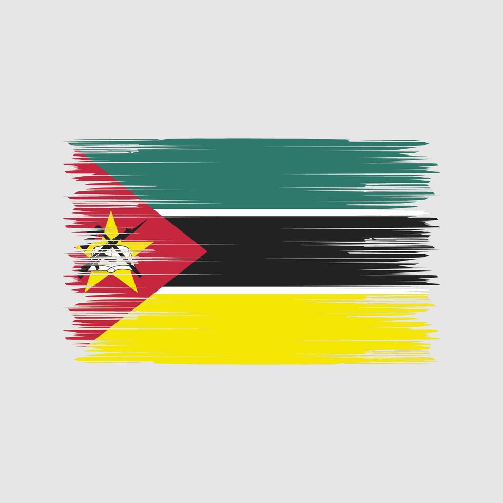 pincel de bandera de mozambique. bandera nacional vector