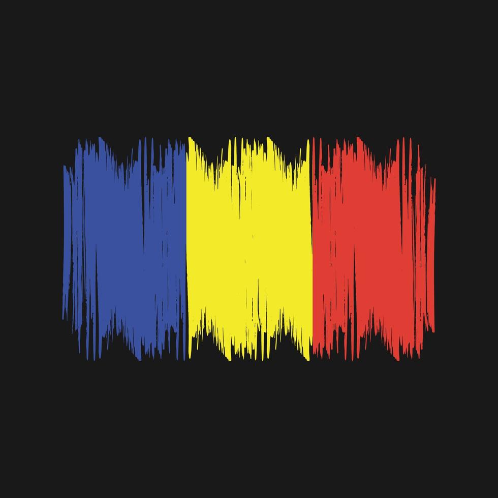 Romania Flag Bush Strokes. National Flag vector