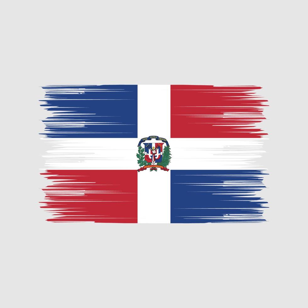 pincel de bandera de república dominicana. bandera nacional vector