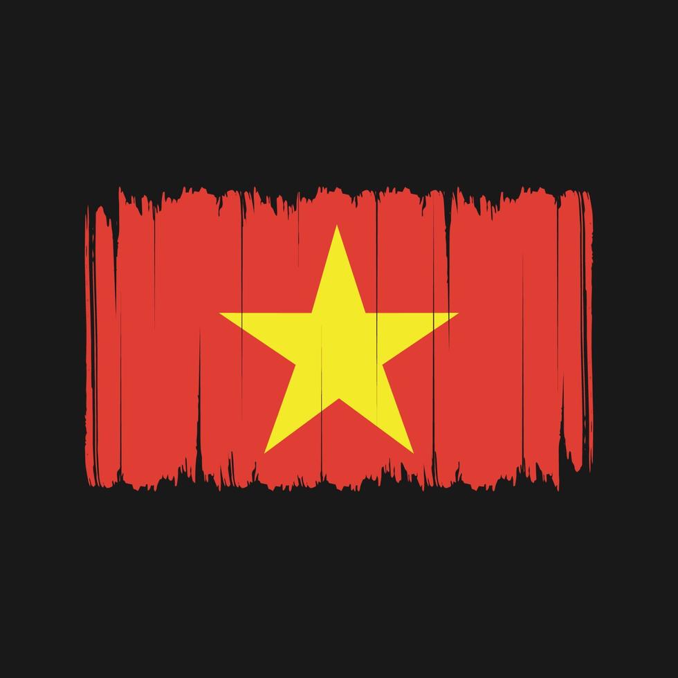 trazos de pincel de la bandera de vietnam. bandera nacional vector