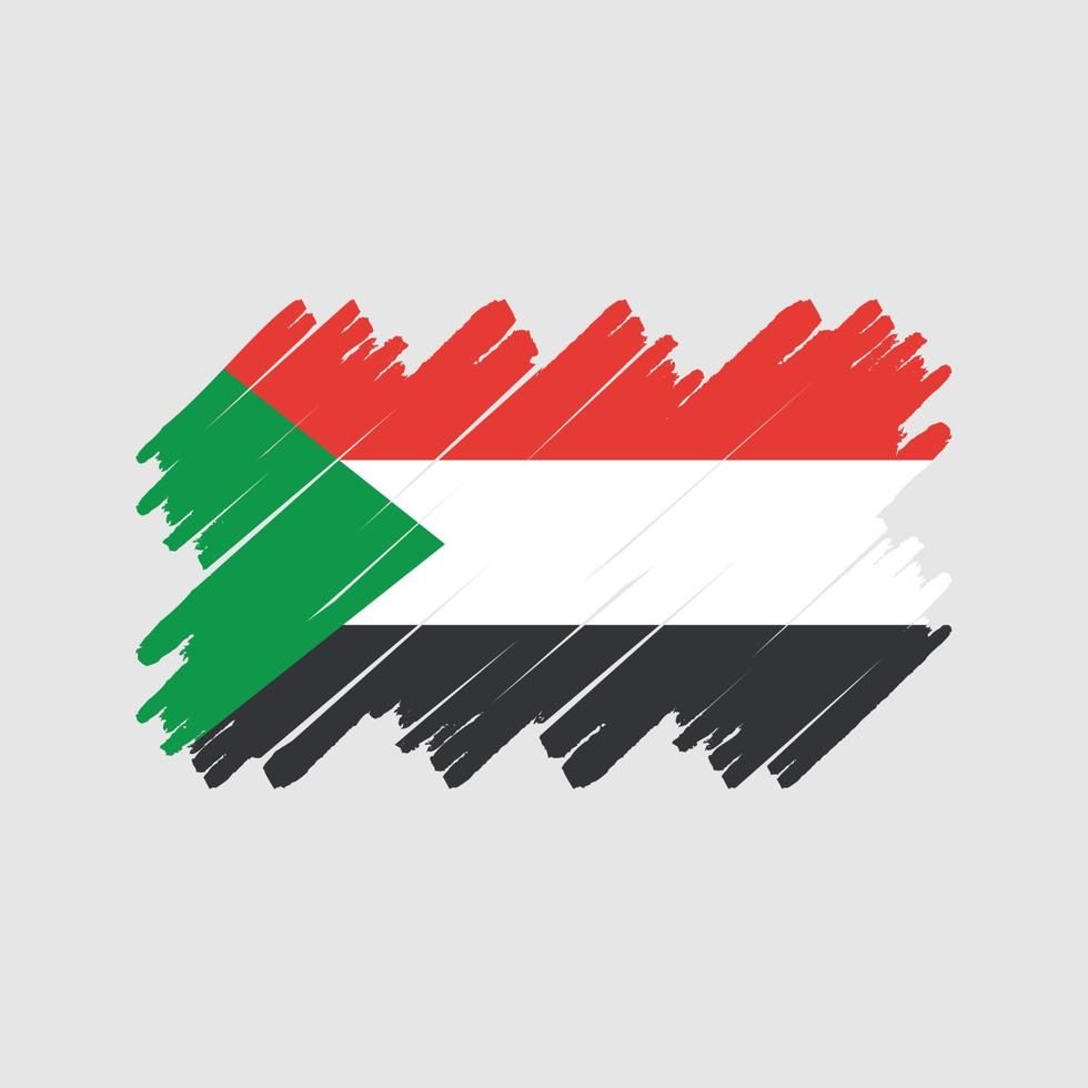Sudan Flag Brush. National Flag vector