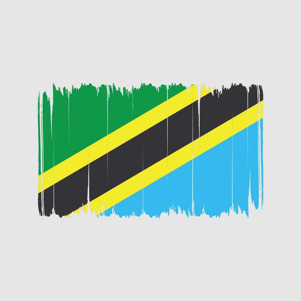 trazos de pincel de bandera de tanzania. bandera nacional vector