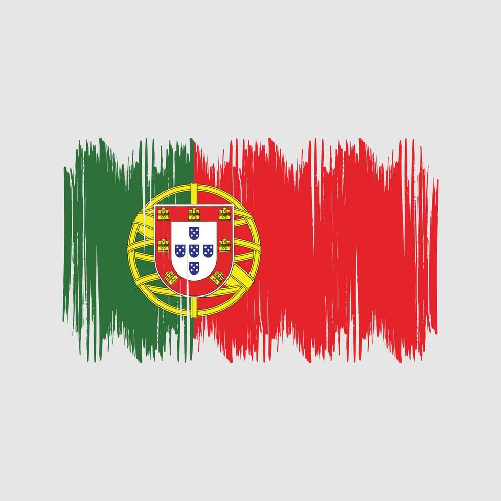 Portugal Flag Bush Strokes. National Flag vector