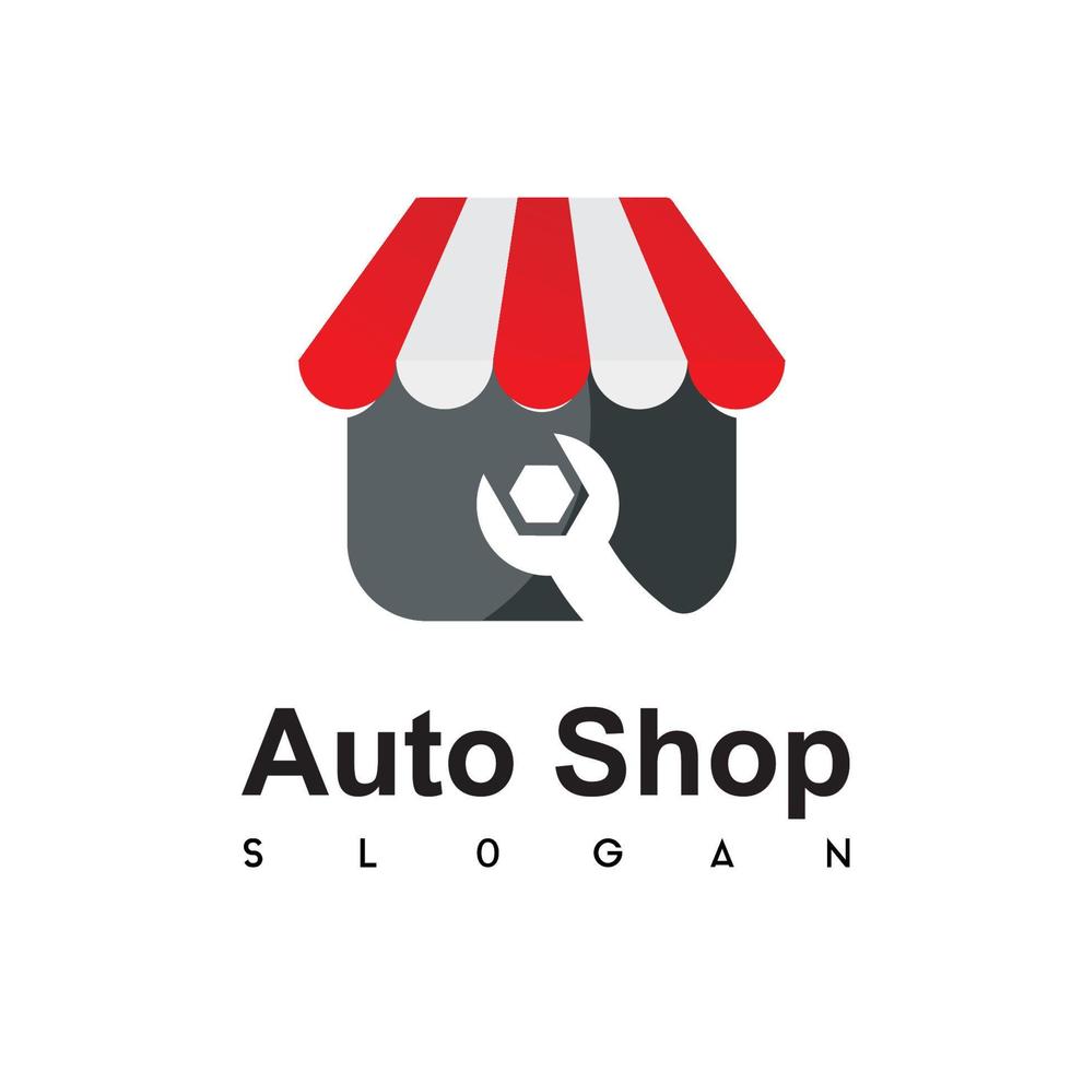 plantilla de diseño de logotipo de tienda automotriz. diseño de vector de bolsa de compras.