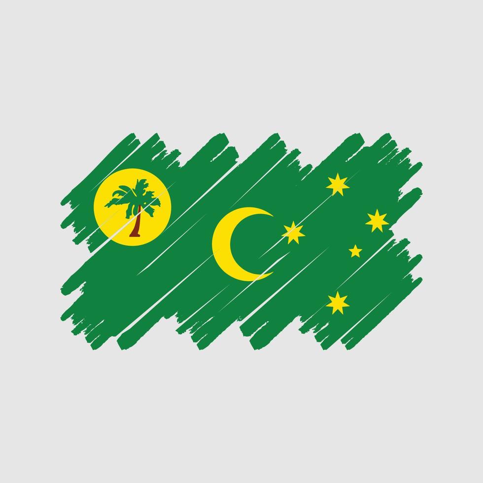 Cocos Islands Flag Brush. National Flag vector