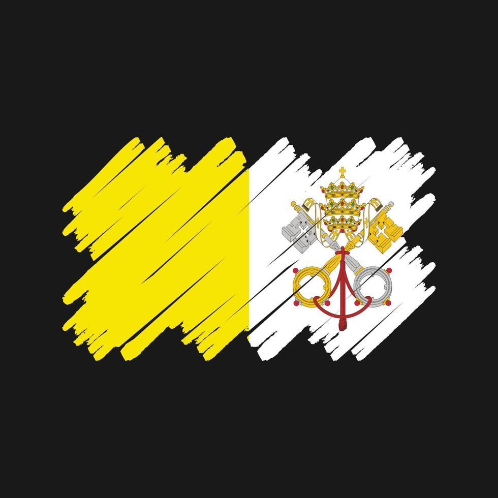 Vatican Flag Brush. National Flag vector