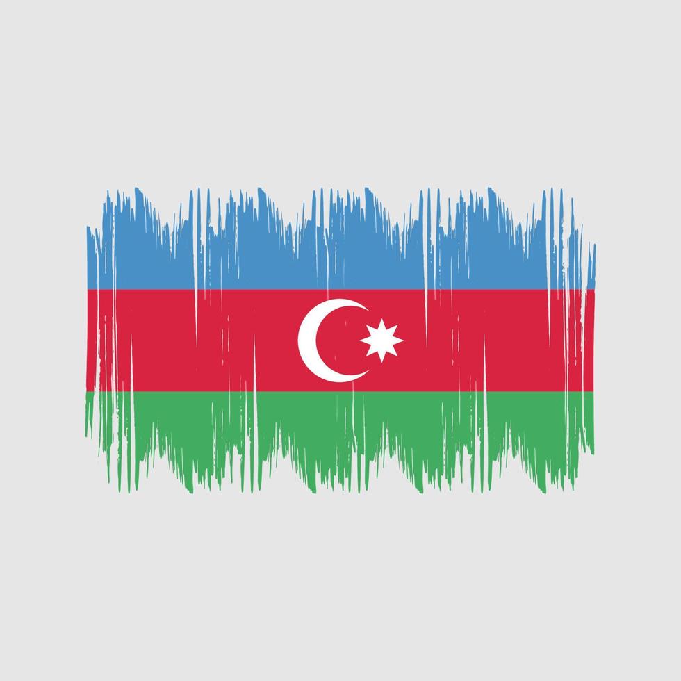 Azerbaijan Flag Bush Strokes. National Flag vector