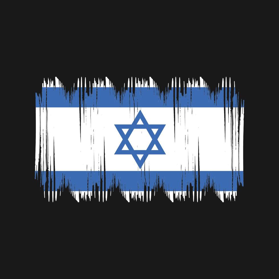 trazos de arbusto de la bandera de israel. bandera nacional vector