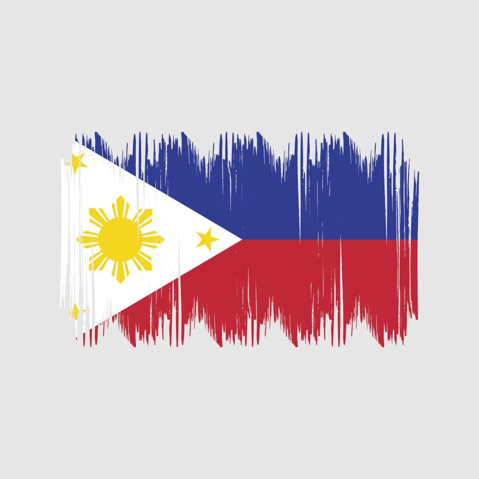 Philippines Flag Bush Strokes. National Flag vector