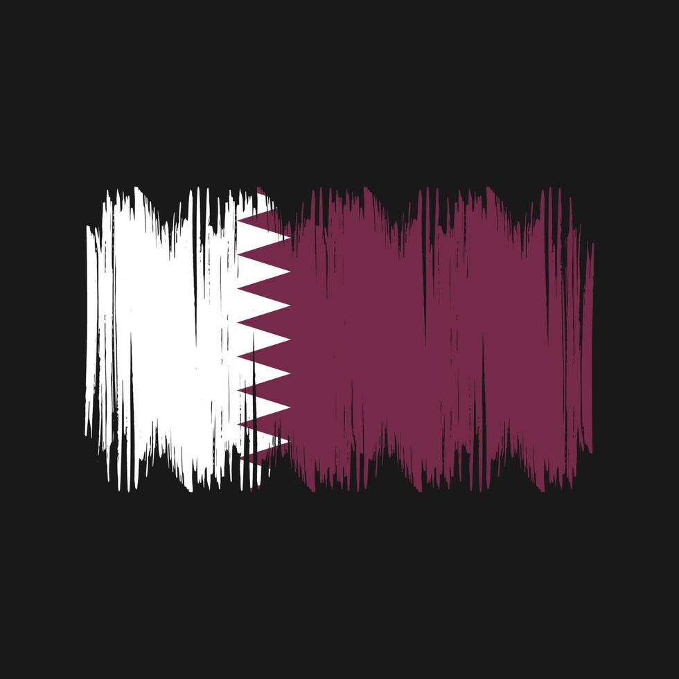 trazos de arbusto de la bandera de qatar. bandera nacional vector