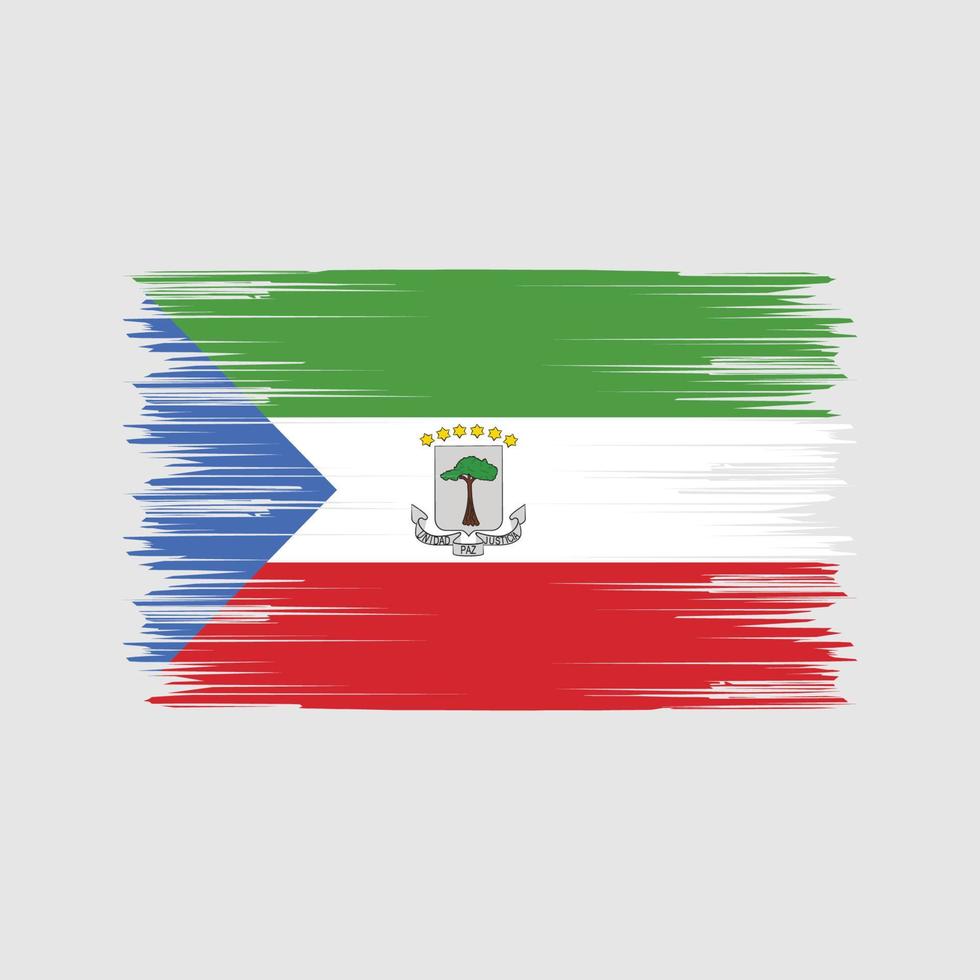 Equatorial Guinea Flag Brush. National Flag vector